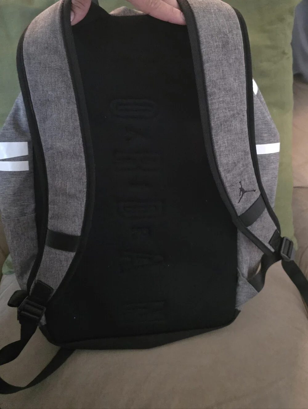 Jordan Grey Jumpman Backpack with Red Tag